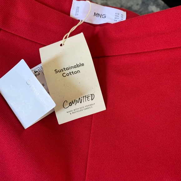 Mango NWT, red color ankle pants with flare design. - Picture 5 of 5